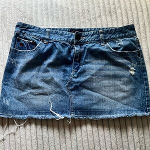 Aeropostale distressed Y2K denim miniskirt